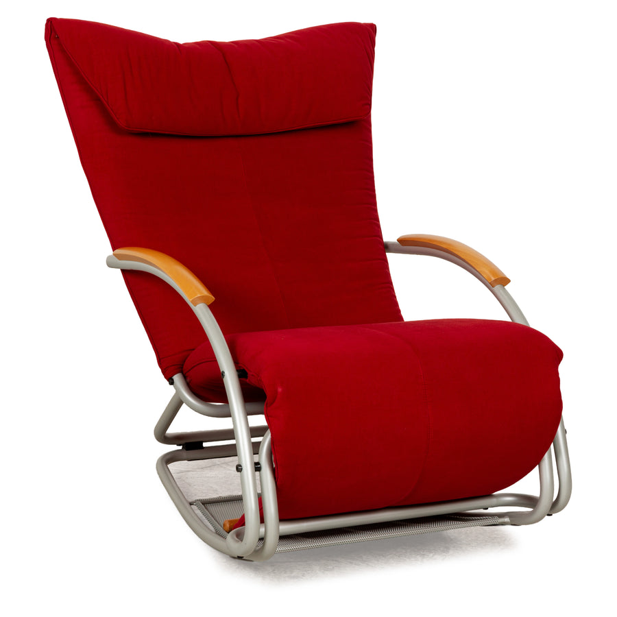 Bonaldo Swing Plus fabric armchair red manual function relax function