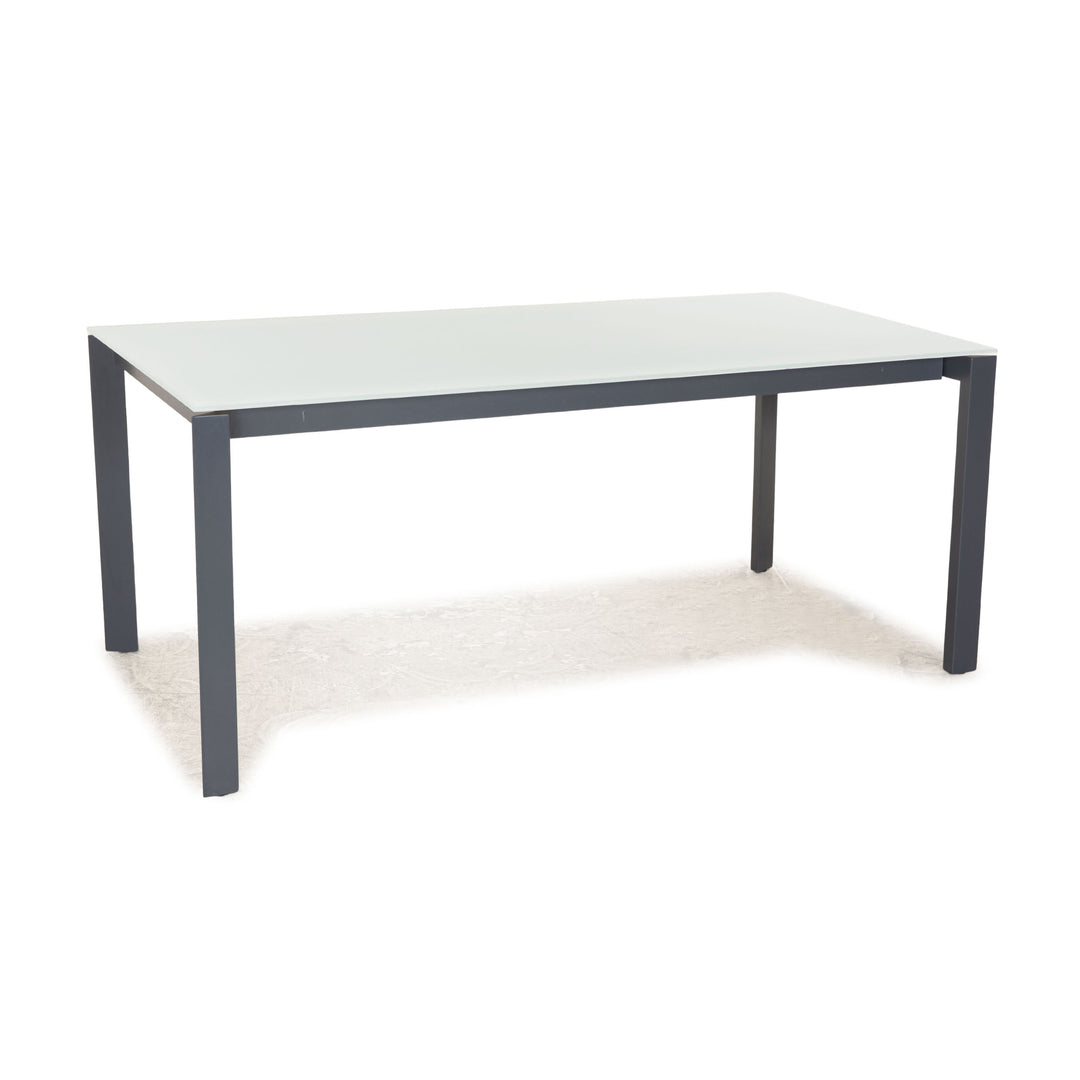 Bonaldo Twice glass dining table white matt extendable 180/225/270 x 76 x 90 cm