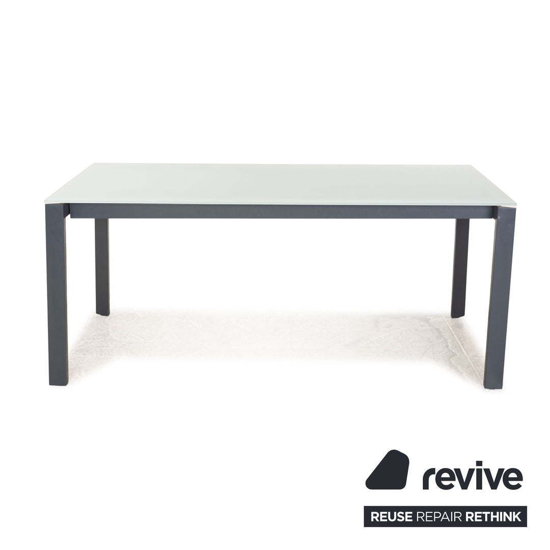 Bonaldo Twice glass dining table white matt extendable 180/225/270 x 76 x 90 cm