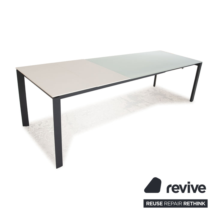 Bonaldo Twice glass dining table white matt extendable 180/225/270 x 76 x 90 cm