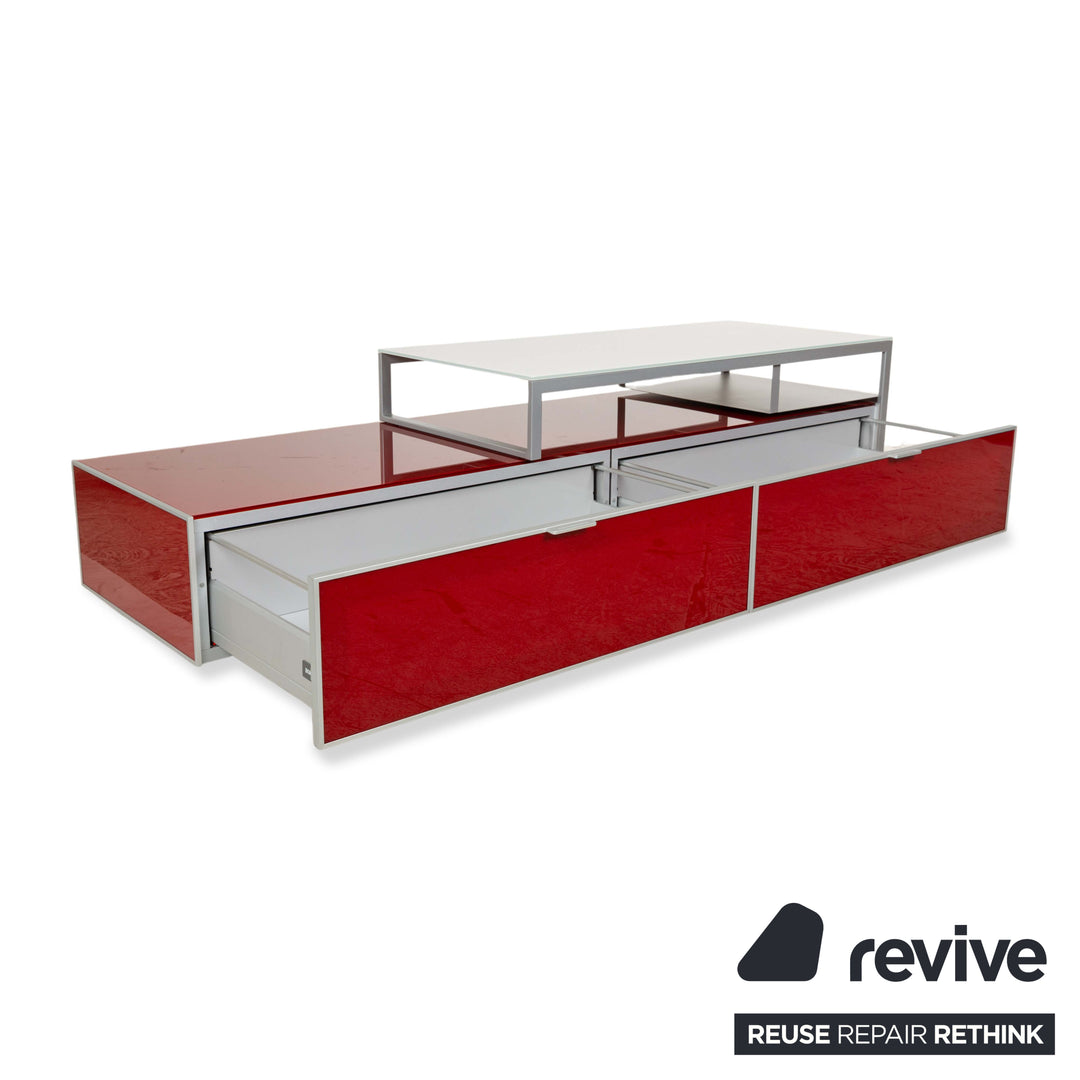 Buffet bas en aluminium Bontempi Eidos rouge gris blanc