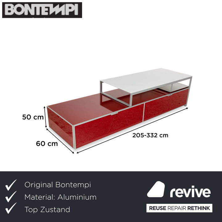Buffet bas en aluminium Bontempi Eidos rouge gris blanc