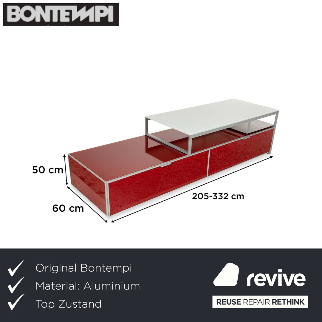 Bontempi Eidos Aluminium Sideboard Red Grey White Lowboard