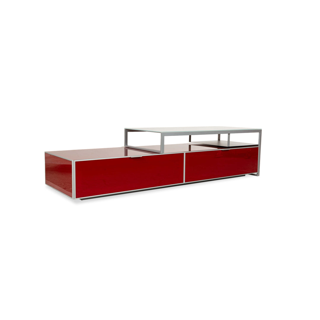 Buffet bas en aluminium Bontempi Eidos rouge gris blanc