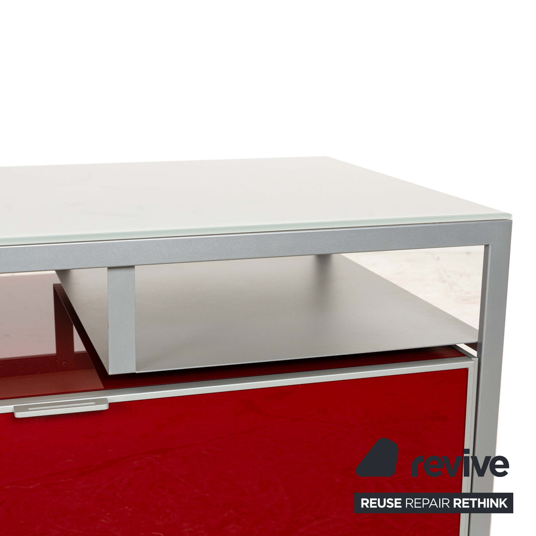 Buffet bas en aluminium Bontempi Eidos rouge gris blanc