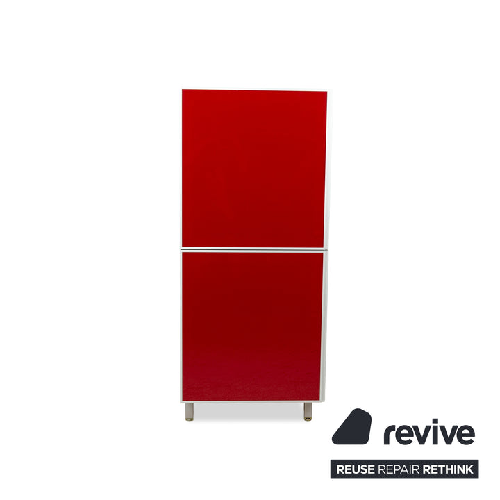 Buffet haut en bois et verre Bontempi rouge brillant
