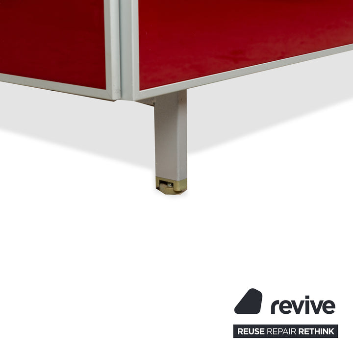 Buffet haut en bois et verre Bontempi rouge brillant