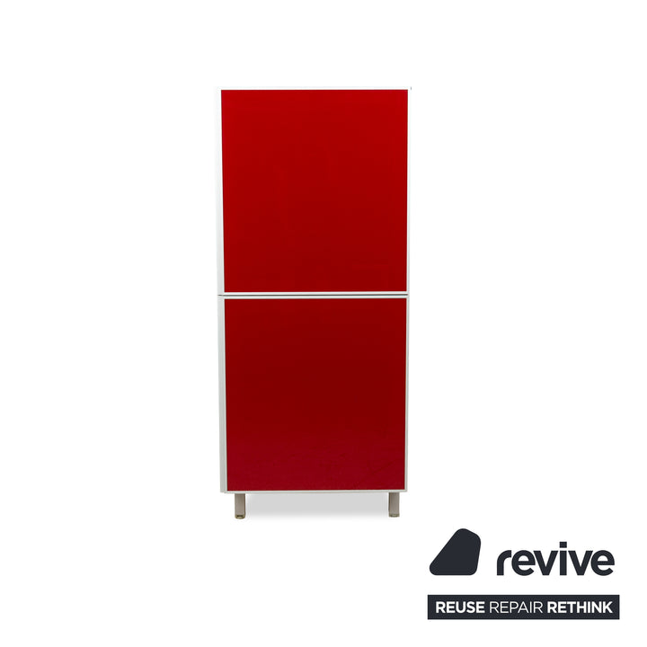 Buffet haut en bois et verre Bontempi rouge brillant