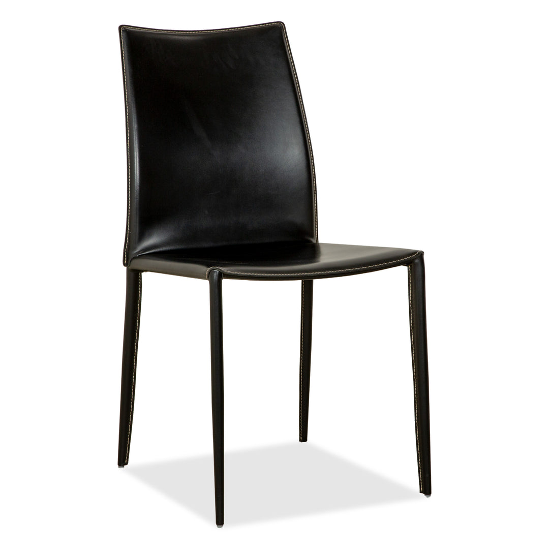 Chaise de salle à manger en cuir noir Linda de Bontempi