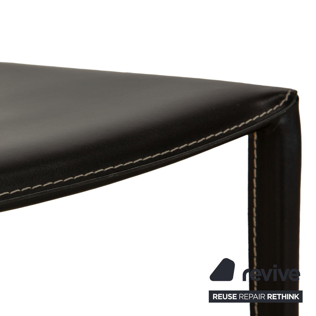 Chaise de salle à manger en cuir noir Linda de Bontempi