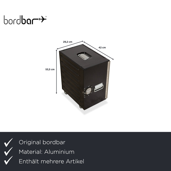 bordbar Box Container Schwarz Anschlag rechts Flugzeugtrolley inkl. Zubehör