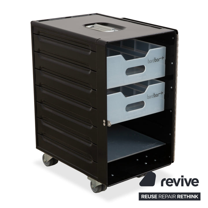 bordbar Box Container Schwarz Anschlag rechts Flugzeugtrolley inkl. Zubehör