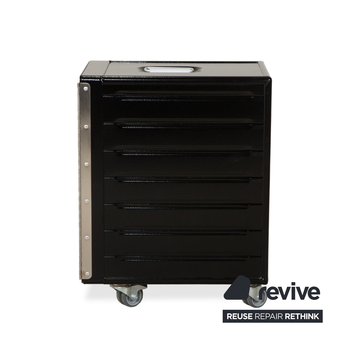 Chariot de transport pour avion Bordbar Box Container noir à charnière à droite avec accessoires