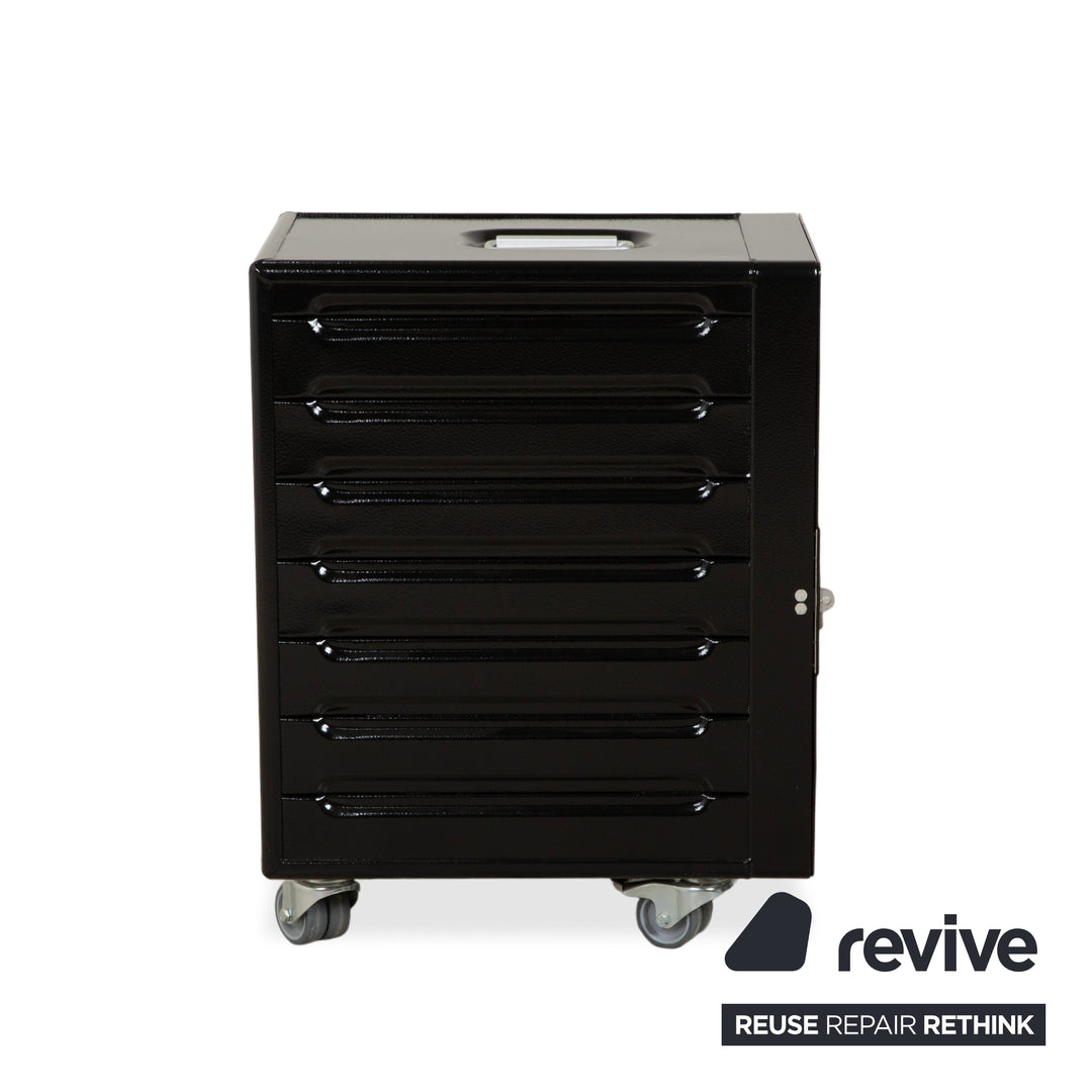 Chariot de transport pour avion Bordbar Box Container noir à charnière à droite avec accessoires