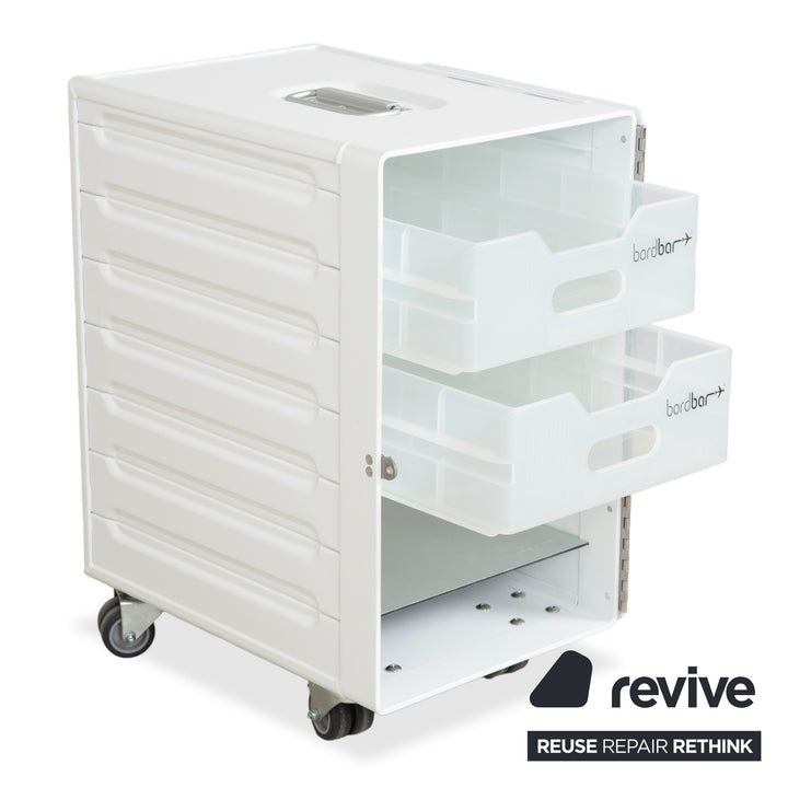 Chariot de transport pour avion Bordbar Box Container blanc à charnière à droite avec accessoires