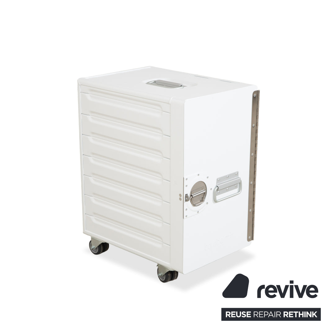 Chariot de transport pour avion Bordbar Box Container blanc à charnière à droite avec accessoires