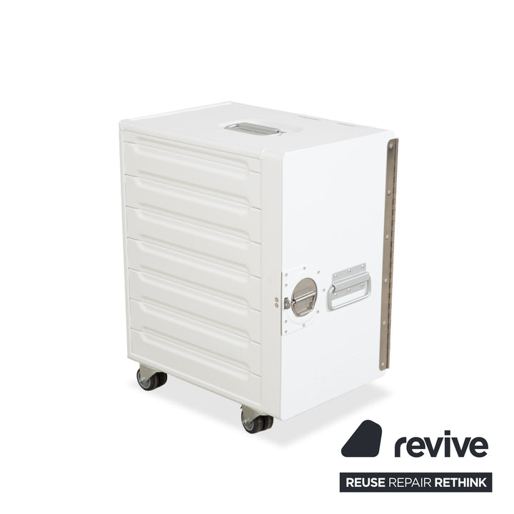 Chariot de transport pour avion Bordbar Box Container blanc à charnière à droite avec accessoires