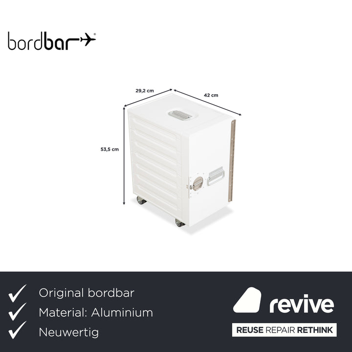 bordbar Box Container White Right-Hand Hinge Aircraft Trolley incl. Accessories