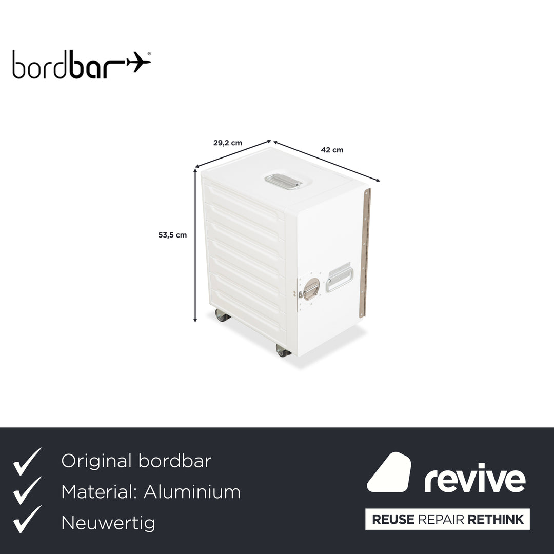 bordbar Box Container White Right-Hand Hinge Aircraft Trolley incl. Accessories