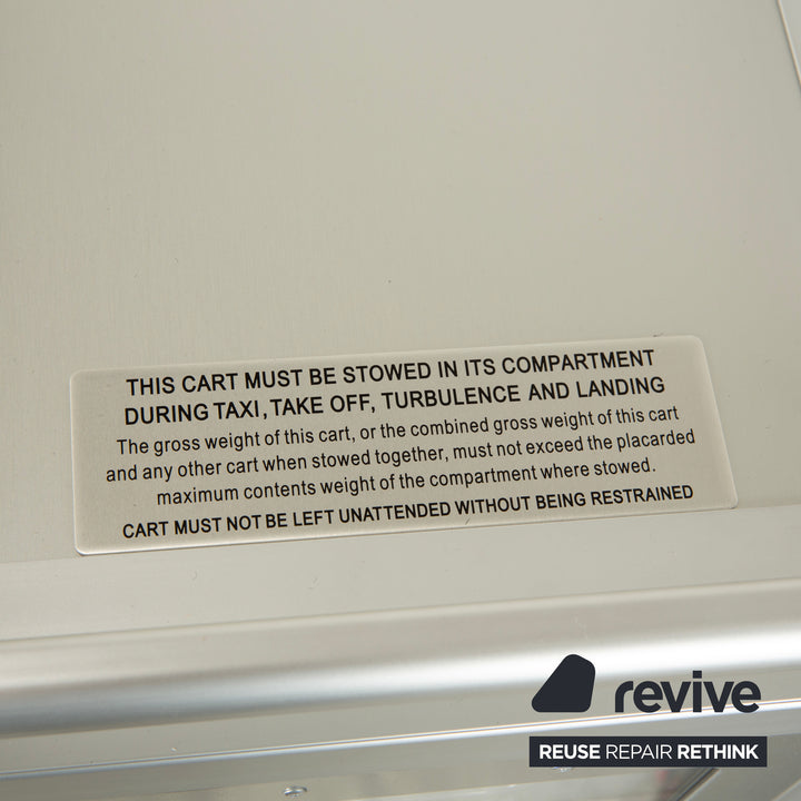 Chariot pour avion Lufthansa Ju 52 avec étagère et tiroir en plastique, gris argenté