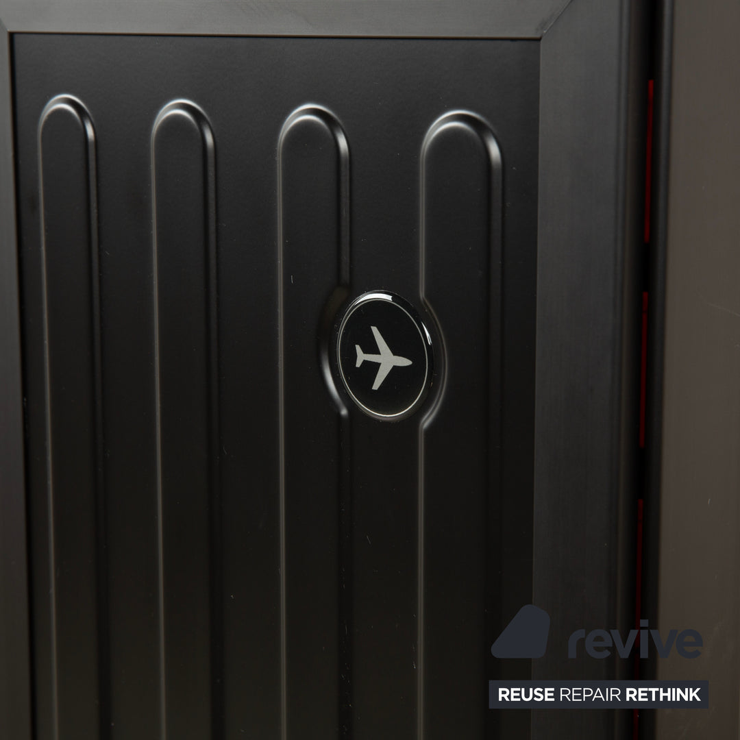 Chariot pour avions Lufthansa Ju 52 et Voyager avec étagère et tiroir en plastique, gris argenté avec éclairage néon pour le rangement, rouge et noir