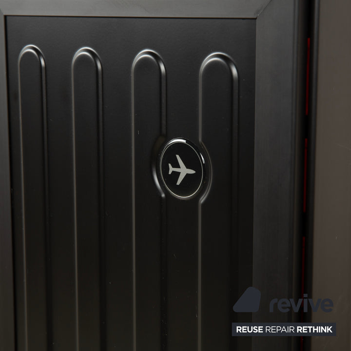 Chariot pour avions Lufthansa Ju 52 et Voyager avec étagère et tiroir en plastique, gris argenté avec éclairage néon pour le rangement, rouge et noir