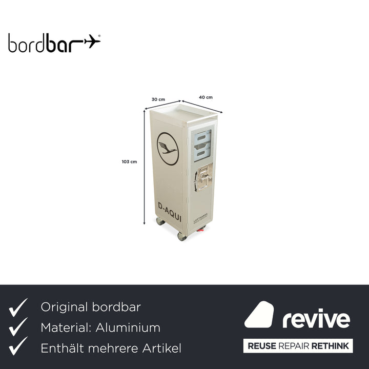 bordbar Lufthansa Ju 52 und voyager Flugzeugtrolley mit Fachboden und Kunststoffschubkasten Silber Grau mit storage neon equipment Rot Schwarz