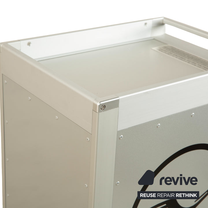 Chariot pour avions Lufthansa Ju 52 et Voyager avec étagère et tiroir en plastique, gris argenté avec éclairage néon pour le rangement, rouge et noir