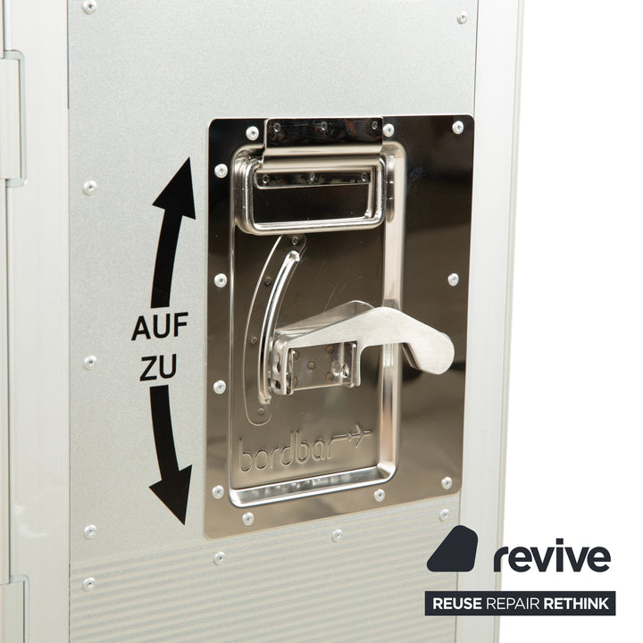 Chariot pour avions Lufthansa Ju 52 et Voyager avec étagère et tiroir en plastique, gris argenté avec éclairage néon pour le rangement, rouge et noir