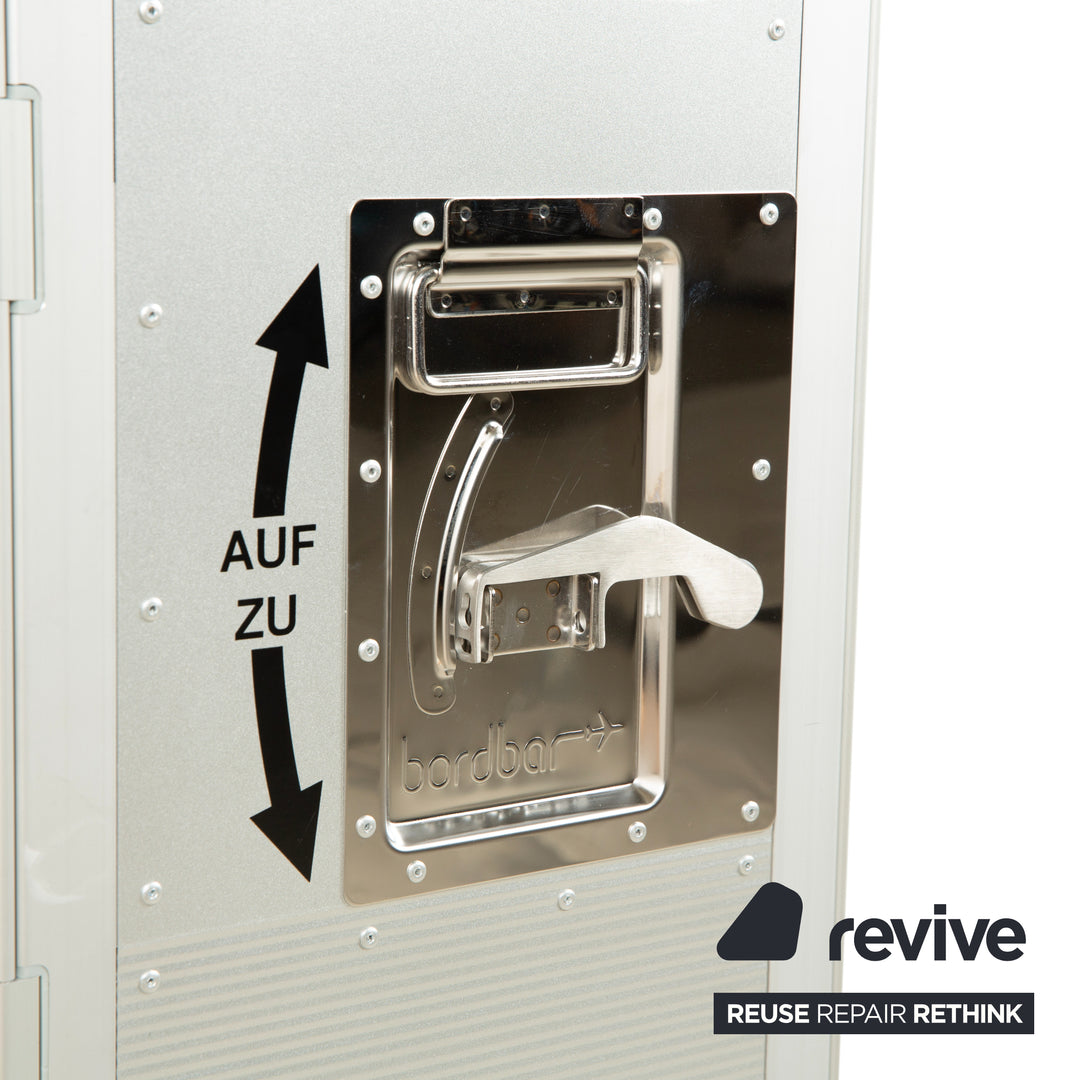 Lufthansa Ju 52 and Voyager aircraft trolley with shelf and plastic drawer, silver grey with storage neon equipment, red black