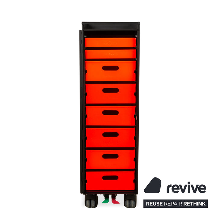 Lufthansa Ju 52 and Voyager aircraft trolley with shelf and plastic drawer, silver grey with storage neon equipment, red black