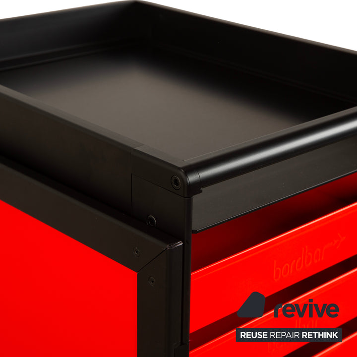 Chariot d'avion Bordbar Voyager Neonblack avec rangement, équipement néon rouge et noir