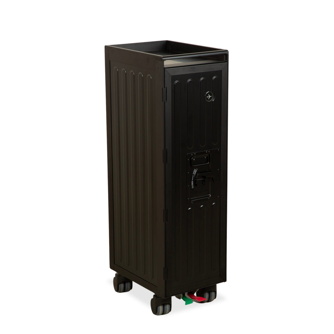 Chariot d'avion Bordbar Voyager Neonblack avec rangement, équipement néon rouge et noir