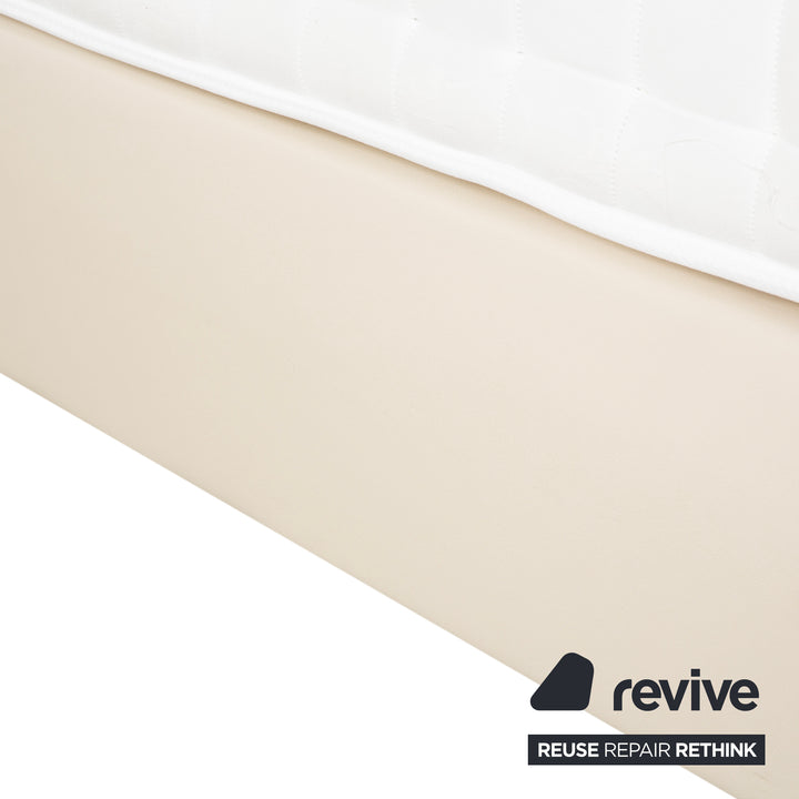 Boxspringliebe Stockholm bed faux leather cream beige