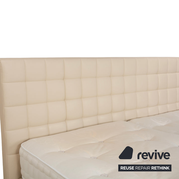 Boxspringliebe Stockholm bed faux leather cream beige