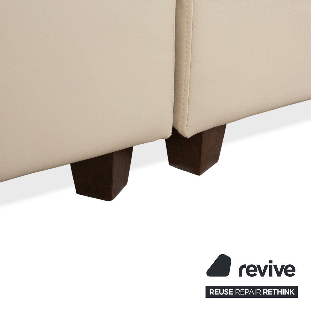 Boxspringliebe Stockholm bed faux leather cream beige