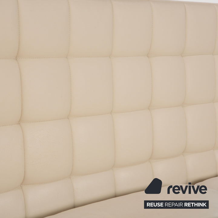 Boxspringliebe Stockholm bed faux leather cream beige
