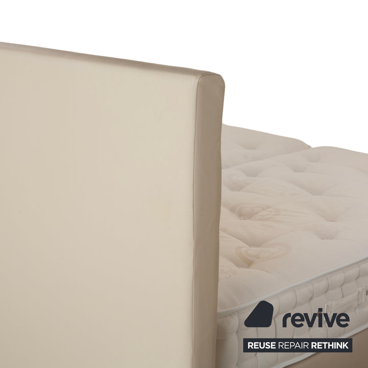 Boxspringliebe Stockholm bed faux leather cream beige