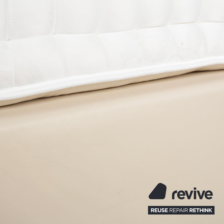 Boxspringliebe Stockholm bed faux leather cream beige