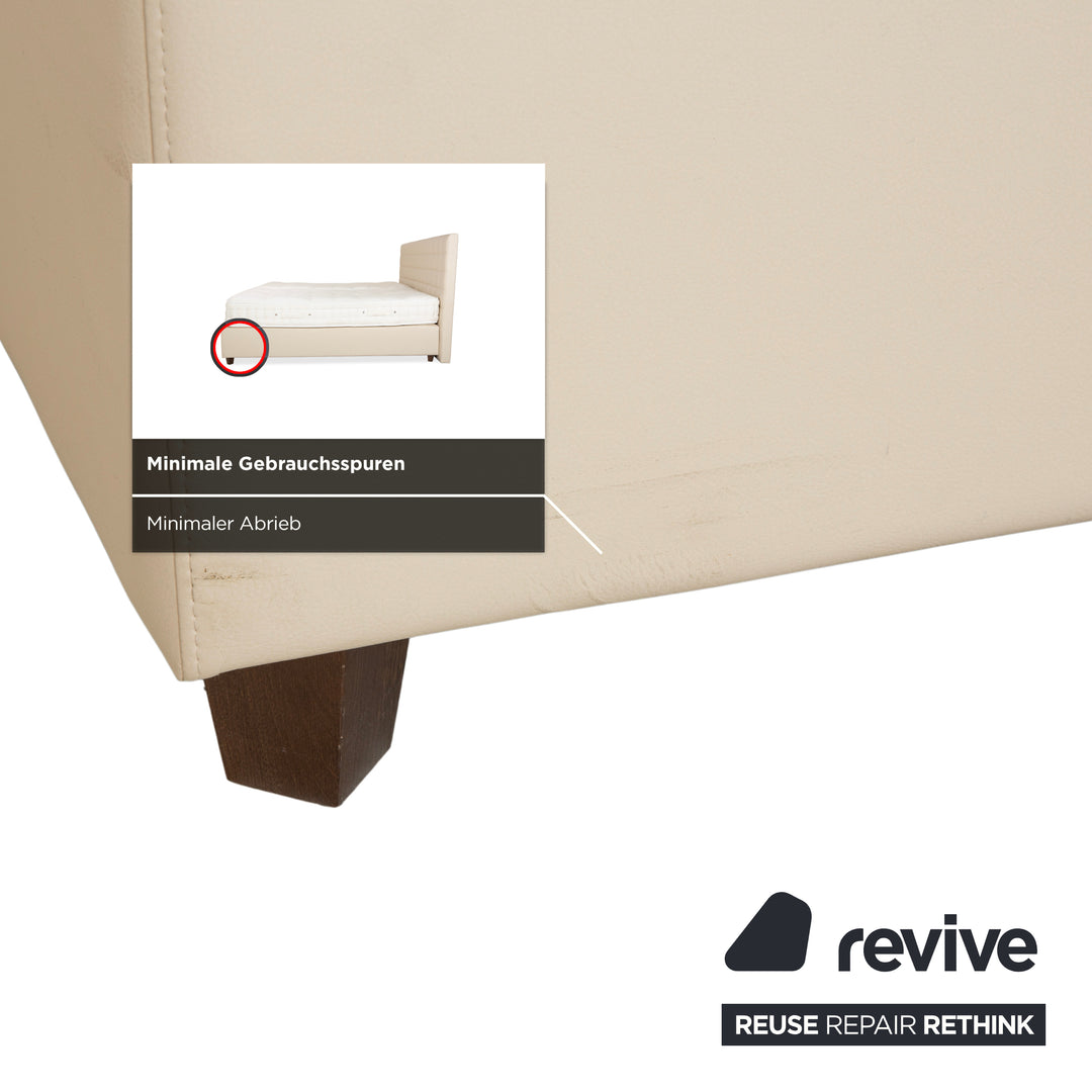 Boxspringliebe Stockholm Bett Kunstleder Creme Beige
