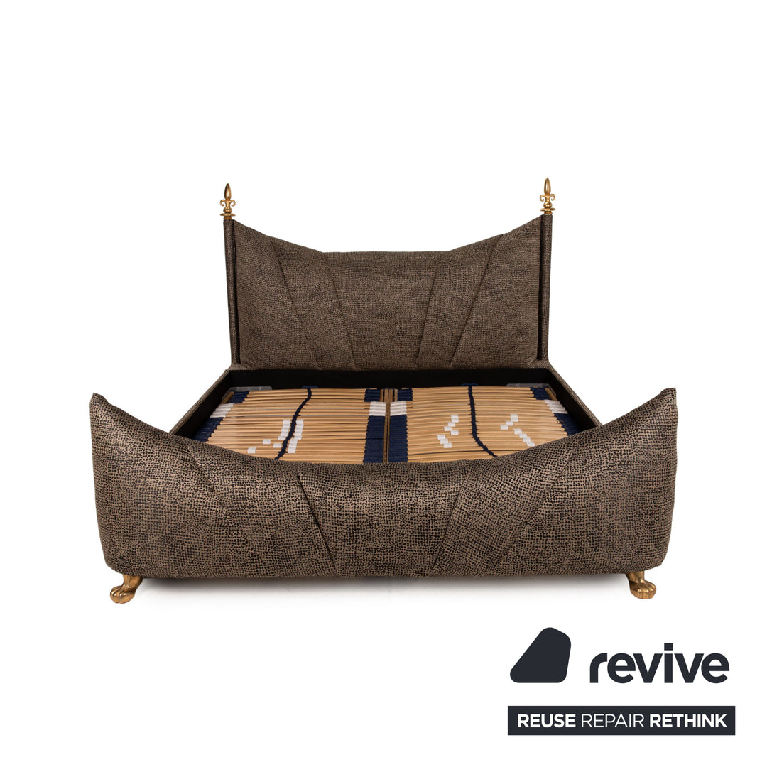 Bretz Lit en Velours Ali Baba Marron Lit Double 180x200cm