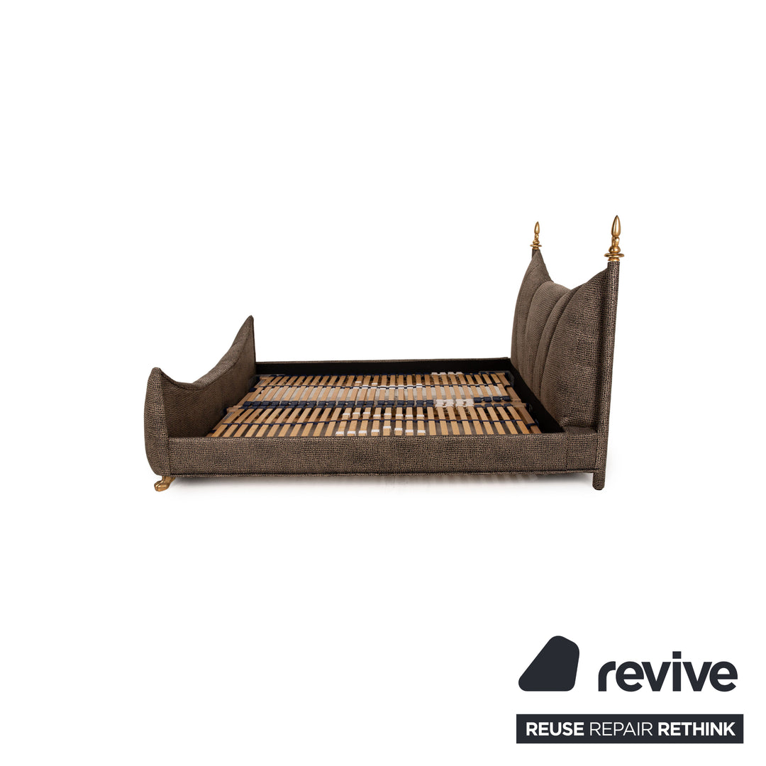 Bretz Lit en Velours Ali Baba Marron Lit Double 180x200cm