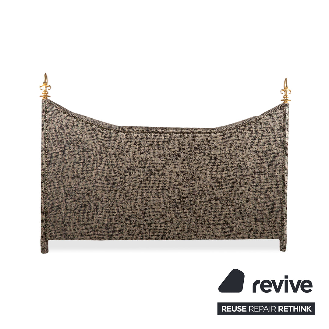 Bretz Ali Baba Fabric Velvet Bed Brown Double Bed Newly Upholstered LISBOA FR 500