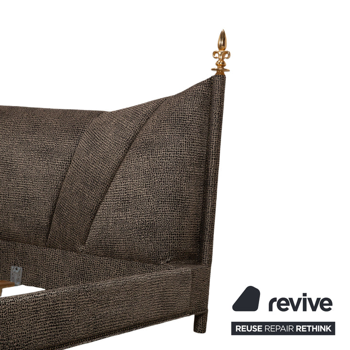 Bretz Ali Baba Fabric Velvet Bed Brown Double Bed Newly Upholstered LISBOA FR 500