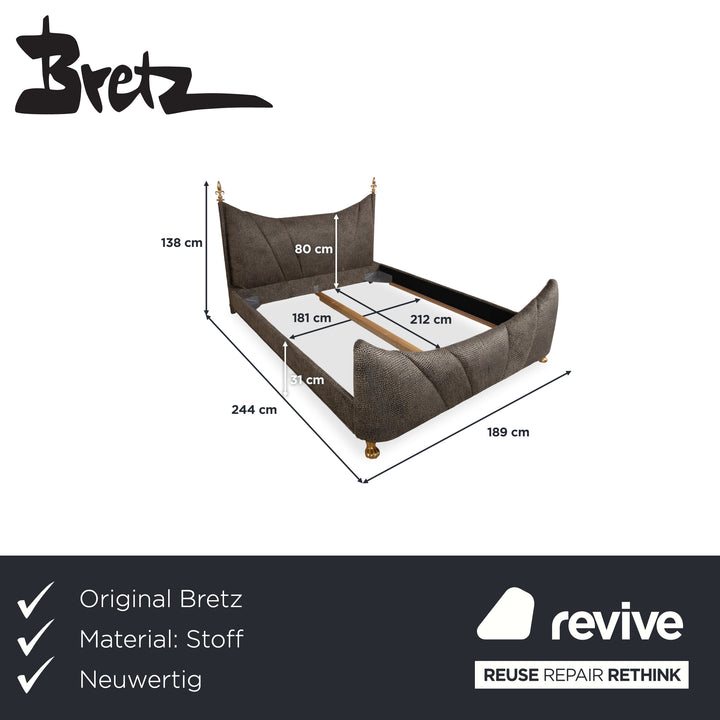 Bretz Ali Baba Stoff Samt Bett Braun Doppelbett Neubezug LISBOA FR 500