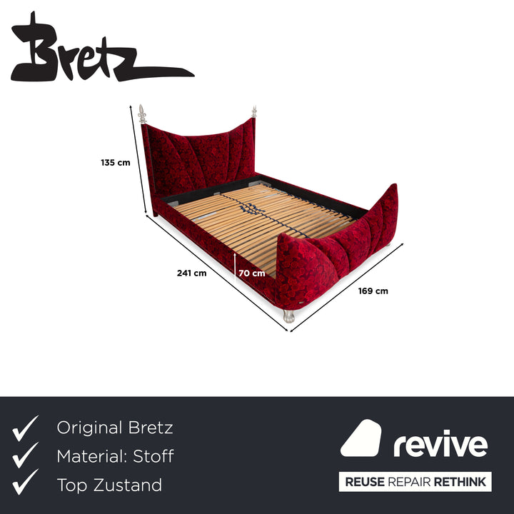 Bretz Ali Baba Stoff Bett Rot 160×200