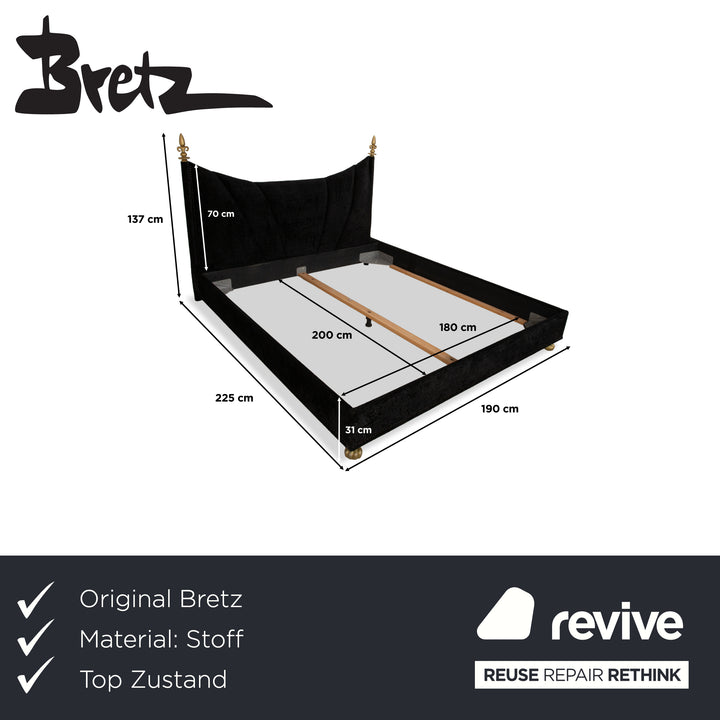 Bretz Ali Baba Stoff Bett Schwarz 200x180 cm