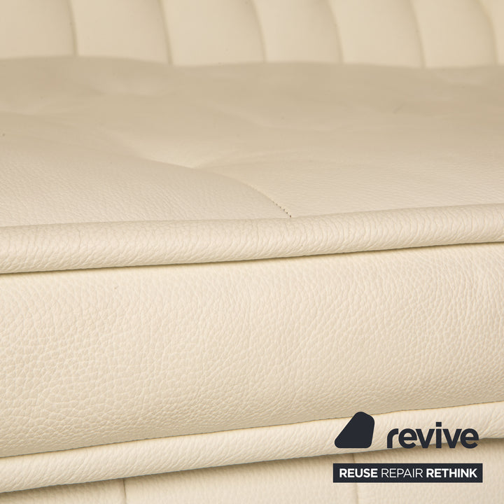 Bretz Chelsea Leather Three Seater Cream Ivory Sofa Couch