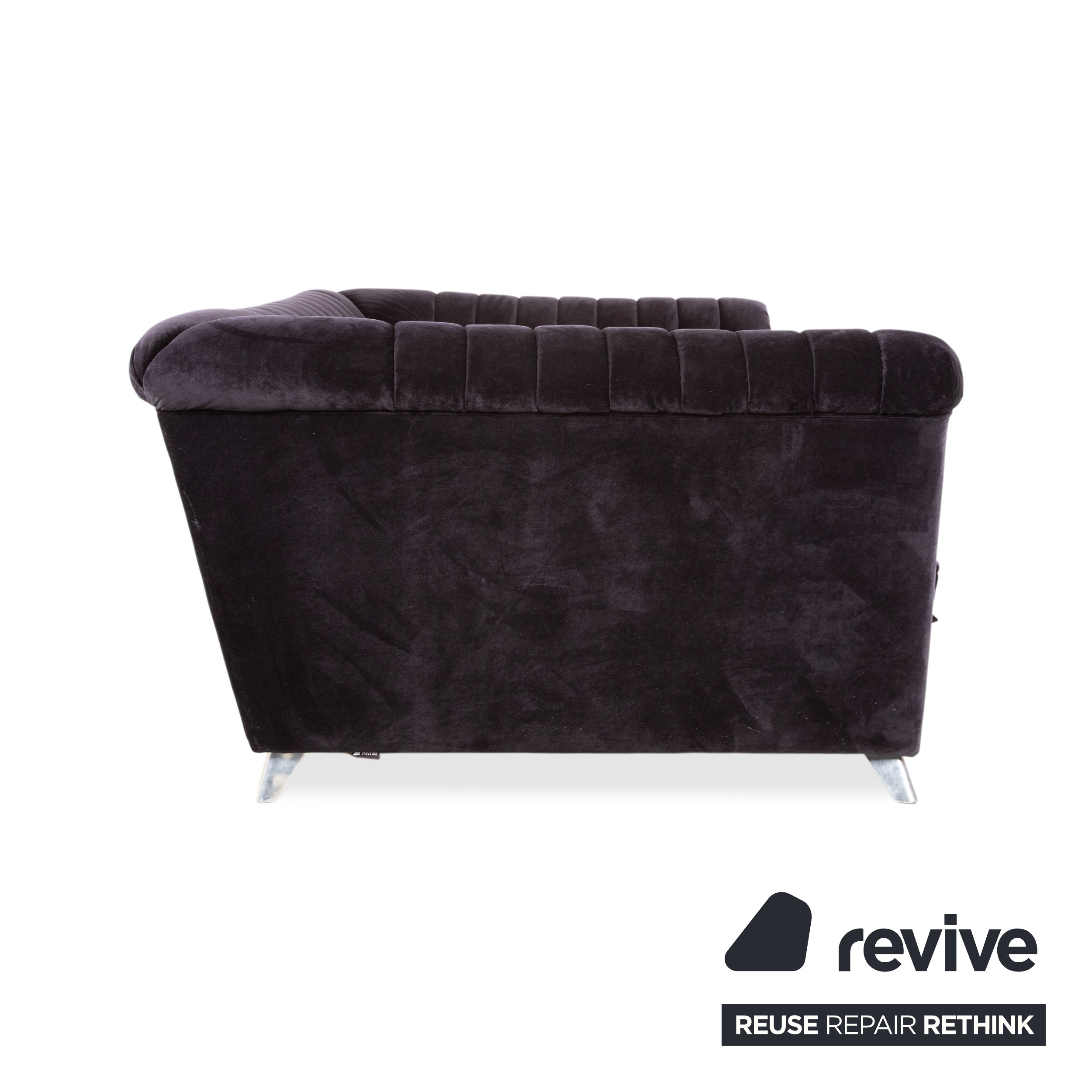 Bretz Chelsea Stoff Dreisitzer Aubergine Lila Silber Glitzer manuelle Funktion Schlaffunktion Sofa Couch