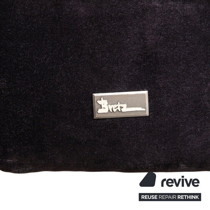 Bretz Chelsea Stoff Dreisitzer Aubergine Lila Silber Glitzer manuelle Funktion Schlaffunktion Sofa Couch